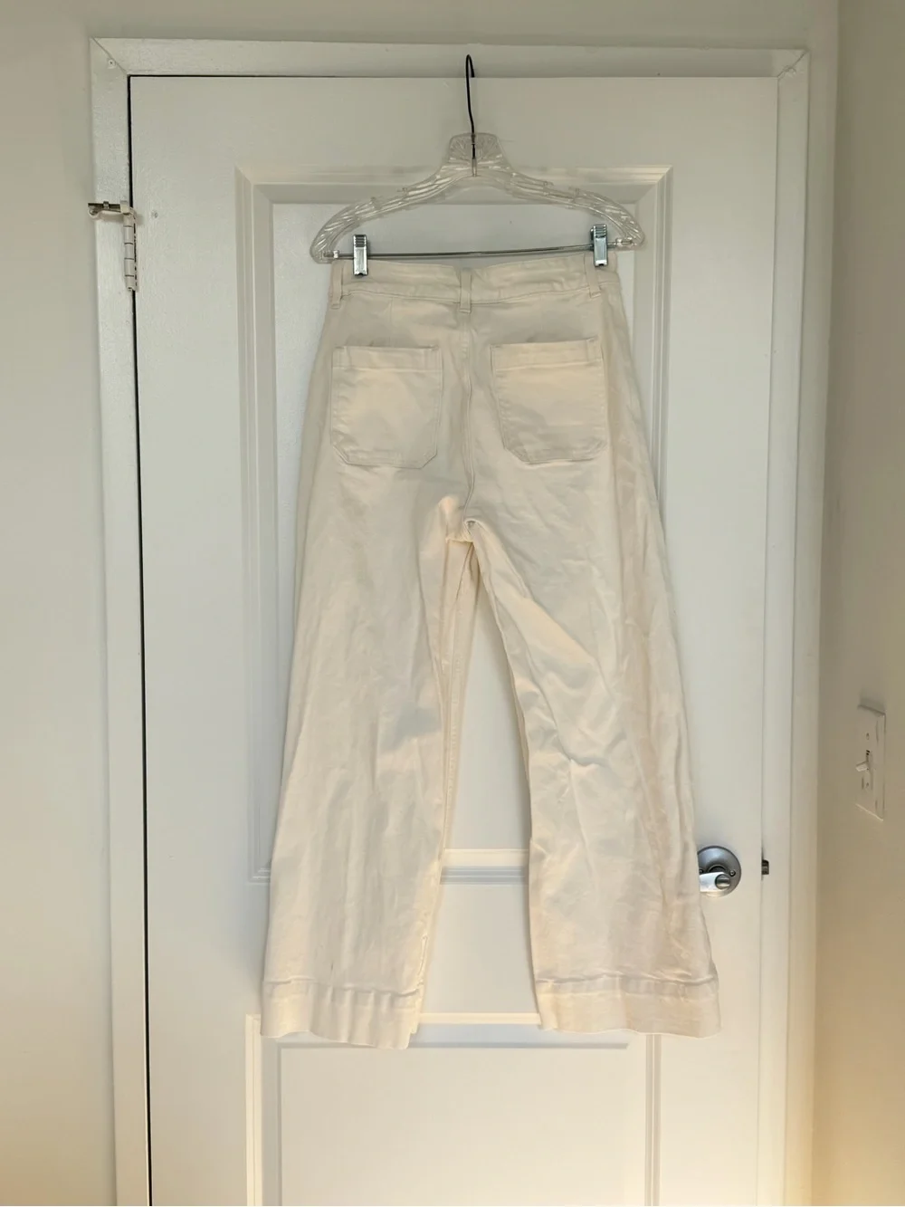 H&M Cream Wide Leg Flare Jeans